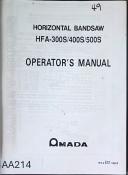 Amada-Amada Model HFA-300S/400S/500S, Operator’s Manual-HFA-300S/400S/500S-01
